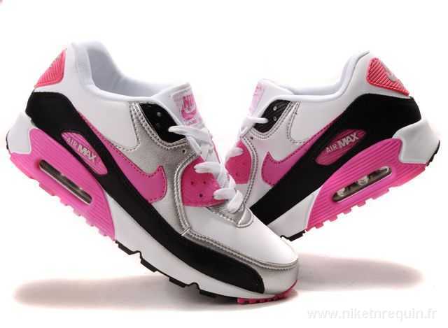 chaussures nike noir et rose Air Max 90 (2)